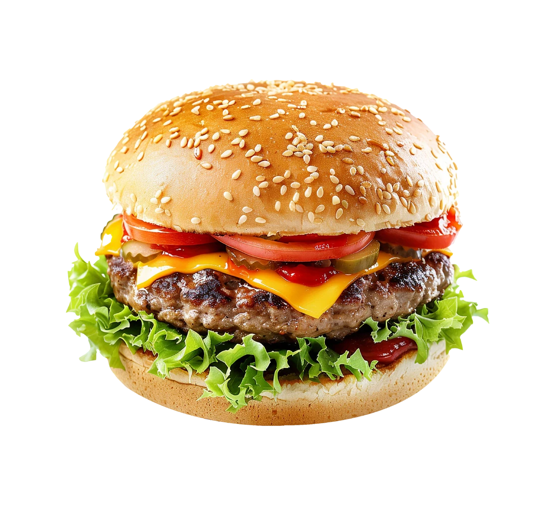 Burger avec fromage et légumes